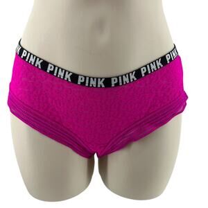 Victoria's Secret PINK Neon Pink Extra Low Rise Cheekster Leopard Lace Back S